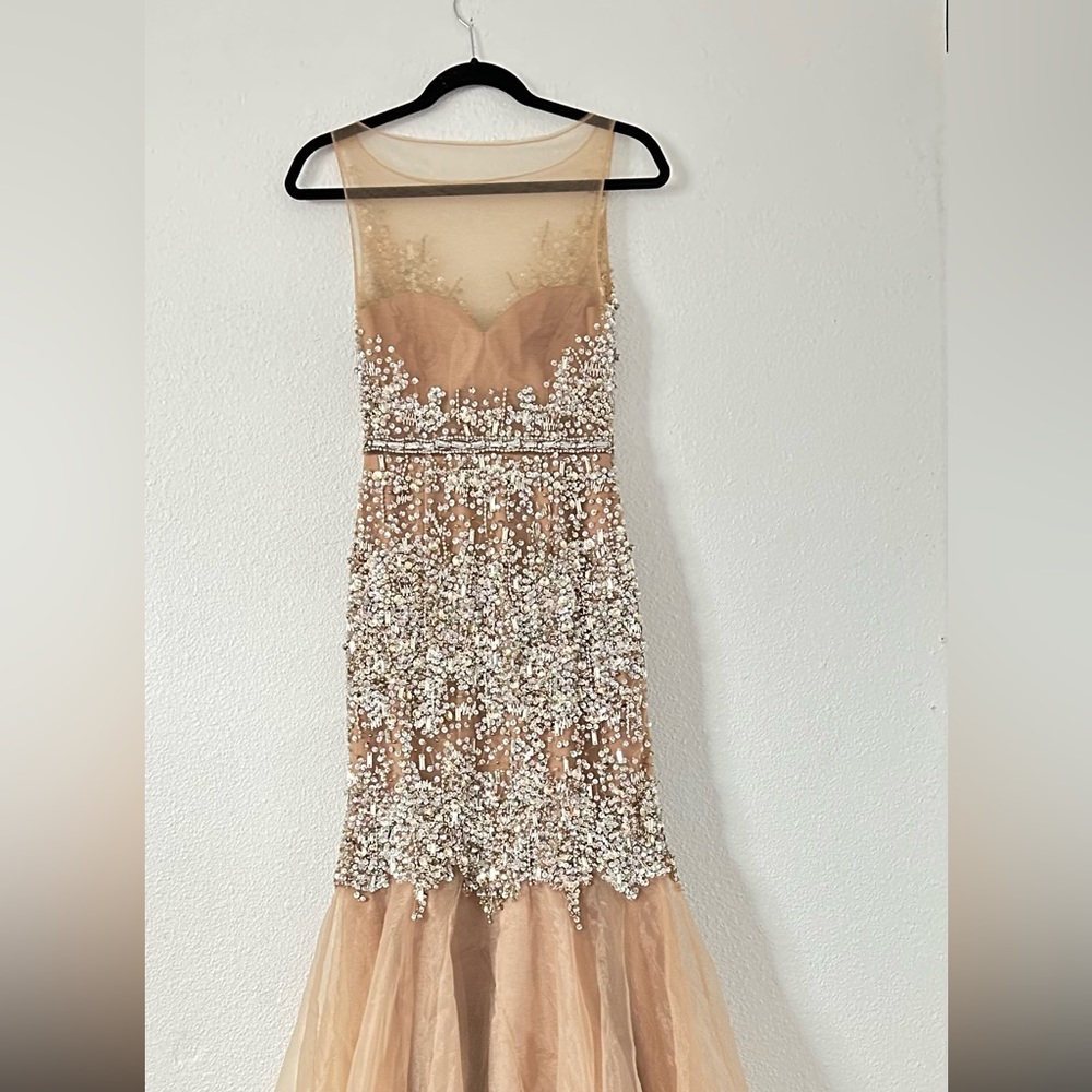 TERANI COTURE TERANI PROM 1611P0705 illusion sleeveless sparkle evening gown 2 - Picture 8 of 16